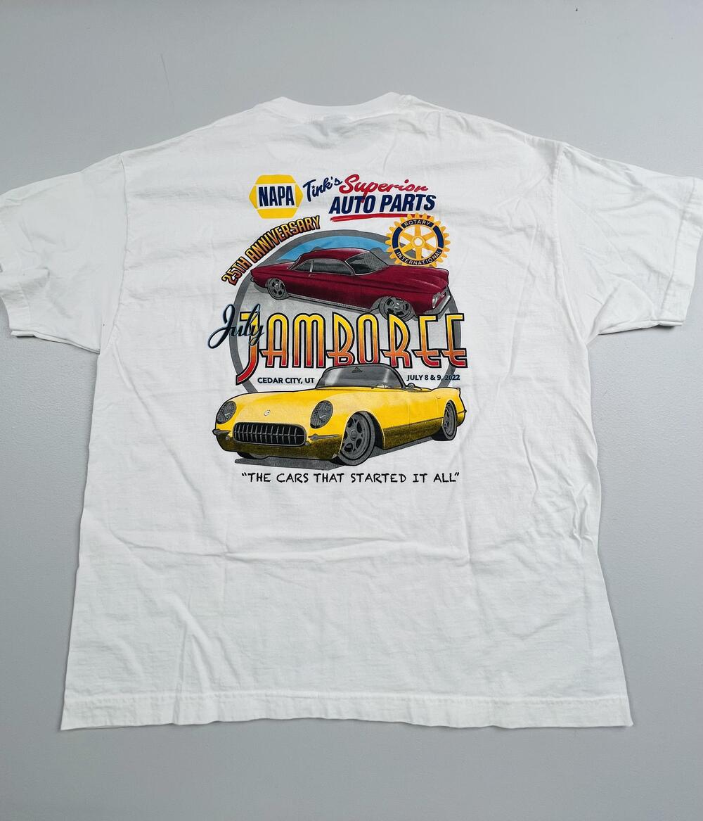 Hanes Beefy Shirt Mens XL July Jamboree 2022 Car Graphic Tee NAPA Cedar City UT